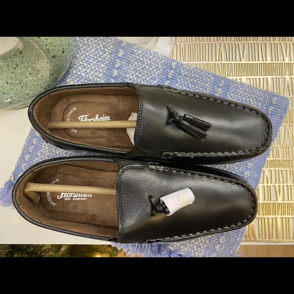 Florsheim Black Leather Tassel Loafers Kids